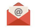 Illustration d'une enveloppe rouge avec l'icône du @.