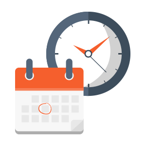 Illustration d'un calendrier et d'une horloge
